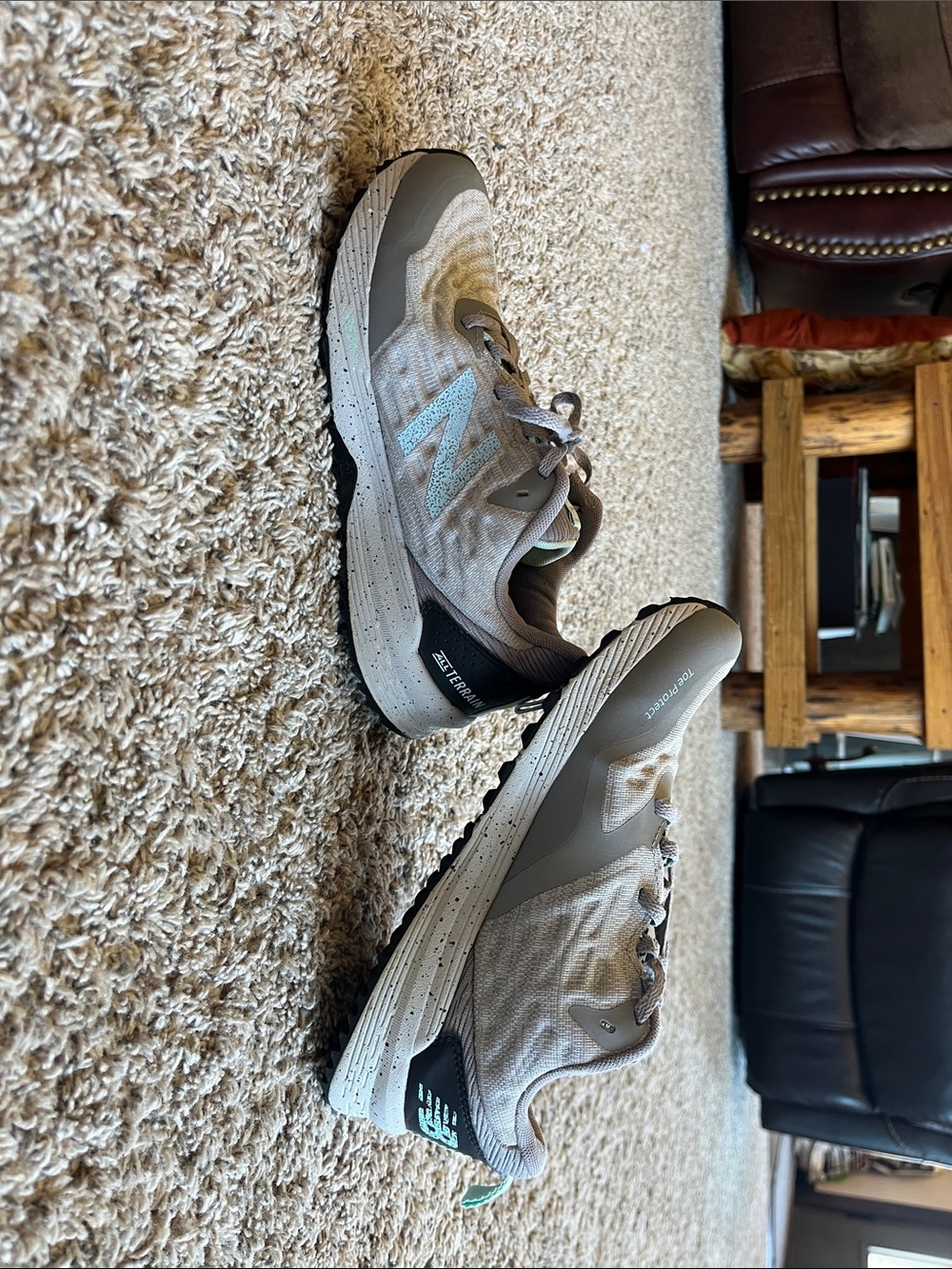 New Balance Gray Sneakers with Mint Accent